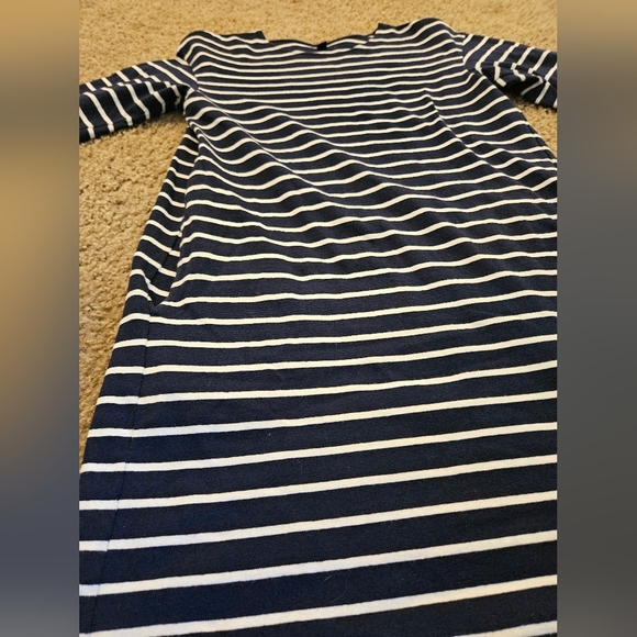 Uniqlo Brand Striped Navy and White Dress w/ Pockets, Size Small - Picture 2 of 6